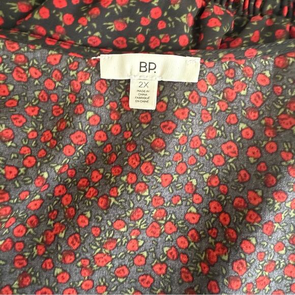Nordstrom BP Floral V-Neck Long Sleeve Blouse Size 2XL - Picture 3 of 4